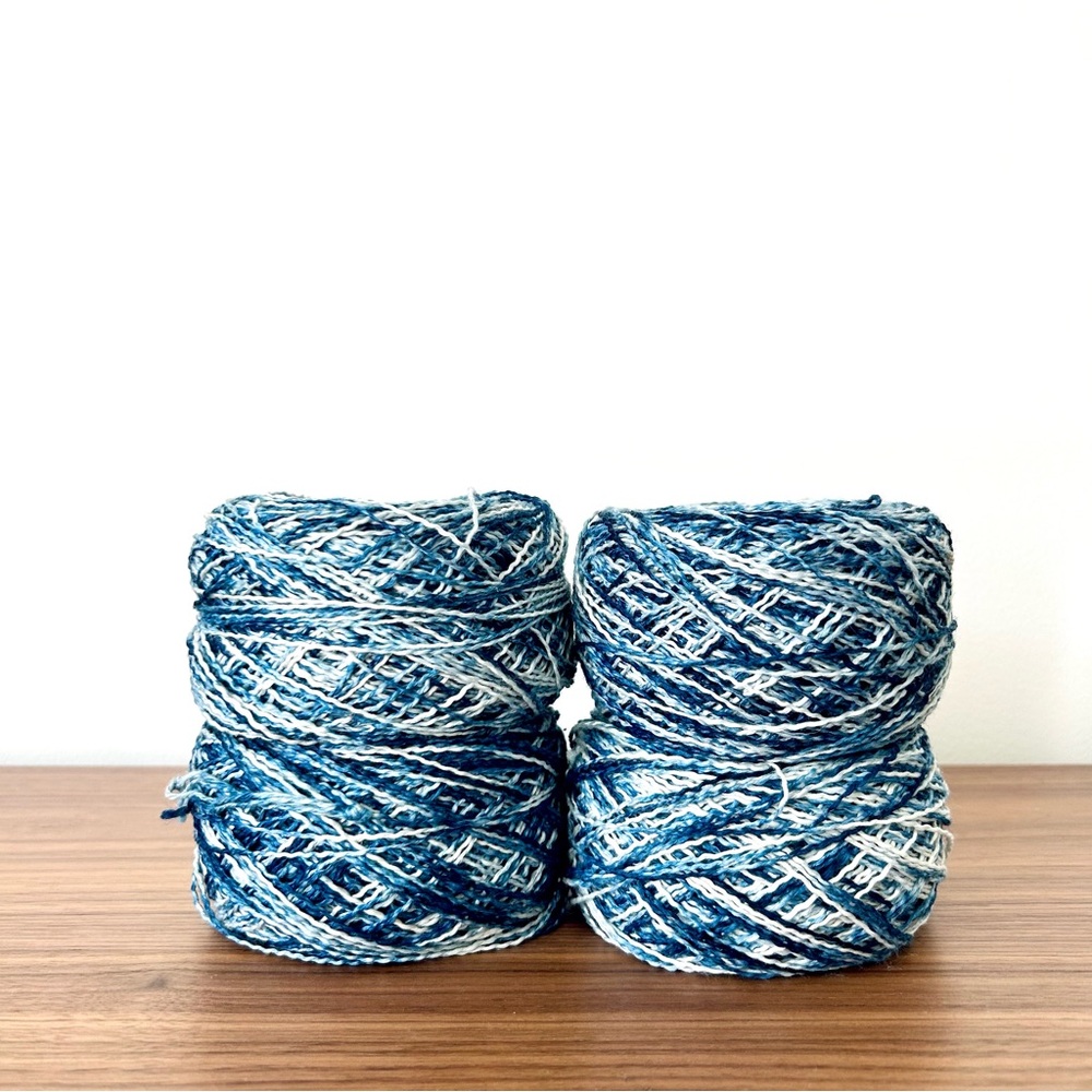 Hand-Dyed Indigo Dyed Yarn Cotton Ramie Bamboo Lot of 4 Weaving Crochet Knitting